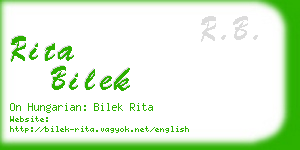 rita bilek business card